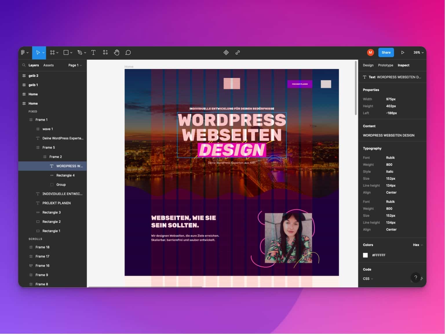 Ein Screenshot von einem Figma Design